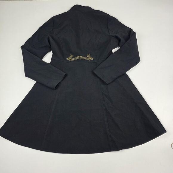 Harry Potter Coat Womens Medium Black Marauders Map Fit Flare Hot Topic Buttons - Picture 12 of 16